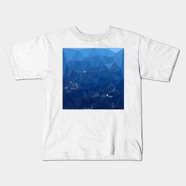 French Sky Blue Abstract Low Polygon Background Kids T-Shirt by retrovectors